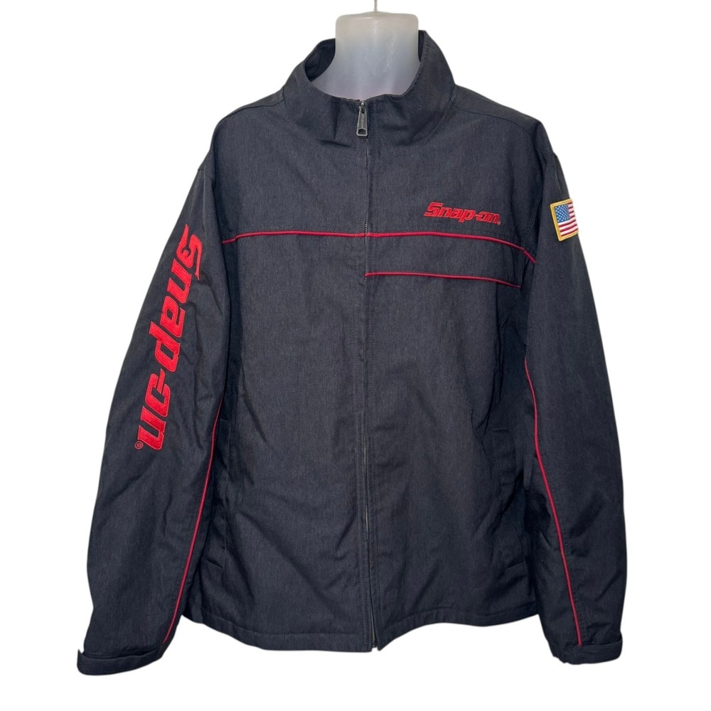 Snap‎ On Tools Jacket 2XL Gray Softshell Outdoor USA Utility Full Zip Workwear